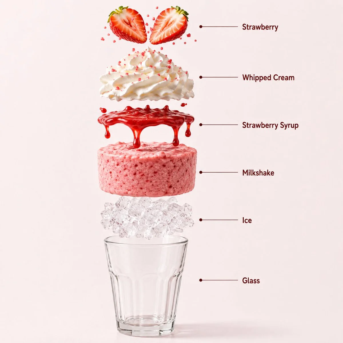Exploded Strawberry Milkshake Infographic